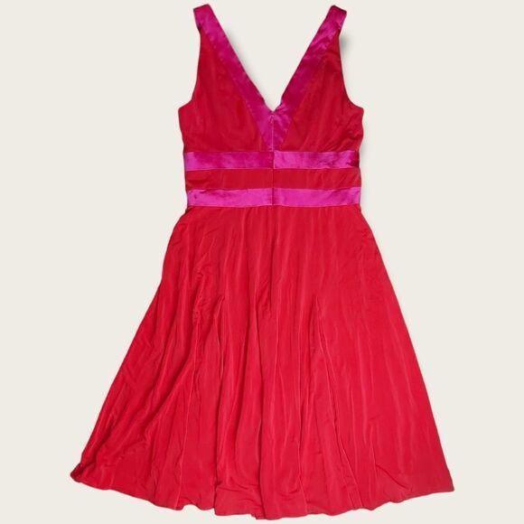 Kay Unger Red and Pink Midi Dress - Picture 10 of 11